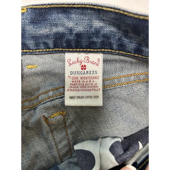 Lucky Brand Sweet Dream Cuffed Crop Jeans Sz 2/26 Women's Straight w Button Fly - Picture 5 of 9